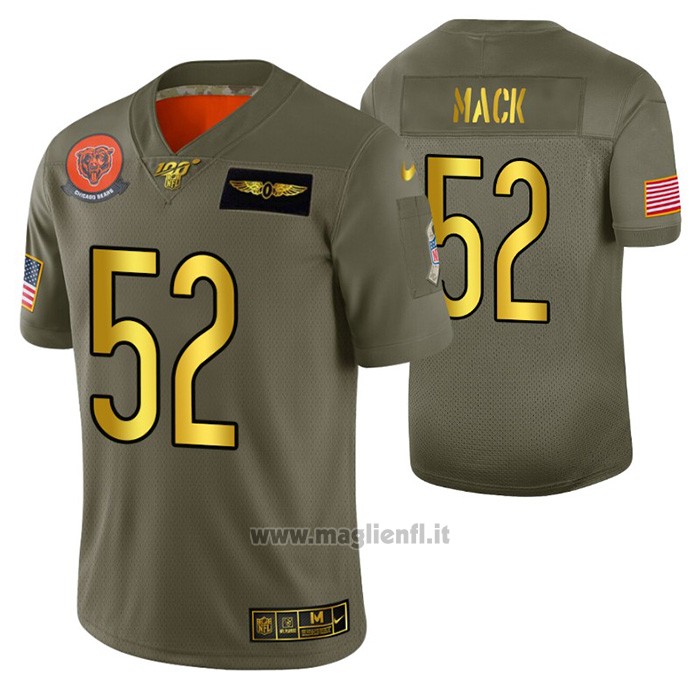 Maglia NFL Limited Chicago Bears 52 Khalil Mack 2019 Salute To Service Verde